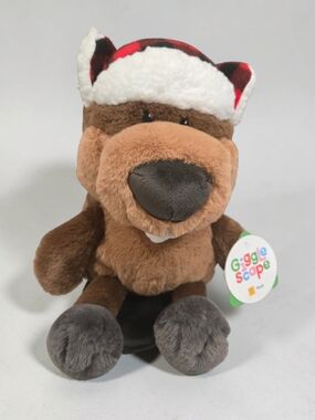 Giggle Scape Whimsical Beaver With Winter Hat 12.5" Plush